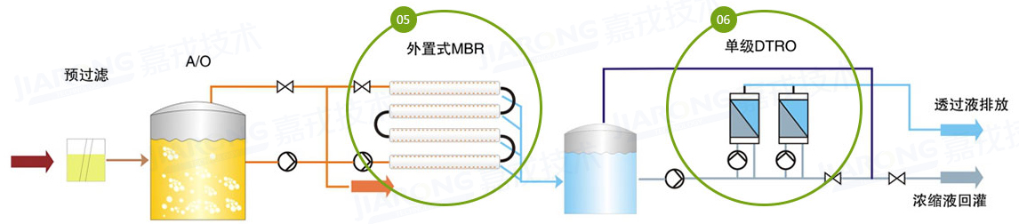 垃圾滲濾液處理工藝，單級DTRO工藝